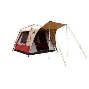 Pine Deluxe 4 Person Canvas Tent, Black Pine Sports 30066, Pop up, Waterproof