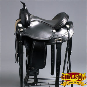 TT102BK-F HILASON WESTERN FLEX TREE ENDURANCE TRAIL RIDING HORSE SADDLE 16"