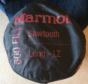 Marmot Sawtooth down sleeping bag long left zip & eVent compression stuff sack +