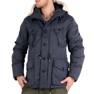 MUSEUM da uomo invernale Giacca Funzionale Surplus Parka Blu marino 19420