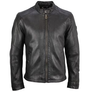 Gipsy Giacca Uomo Pelle, Pelle nero Motociclista Look Clip NSLV black