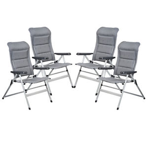 Camping Terrasse Jardin Chaise 4 de Haute dos gris