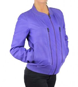 Diesel Lailai Giacca Collegio Femminile Giacca di pelle lila 60P Taglia S