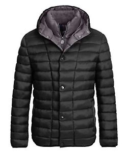 Black/Dark grey939 (TG. Small) INVICTA Giubbino Cappuccio, Giacca Uomo, Black/