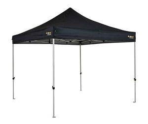 New Oztrail Deluxe Gazebo 3x3 Portable Heavy Duty Frame & Canopy With Bag Black