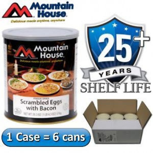 6 #10 Cans Case - Mountain House Scrambled Eggs & Bacon - Freeze Dried Food