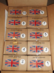 NEW 2016 -BRITISH ORP MILITARY 24HR COMBAT RATION / MRE -MENU 1-20 x10