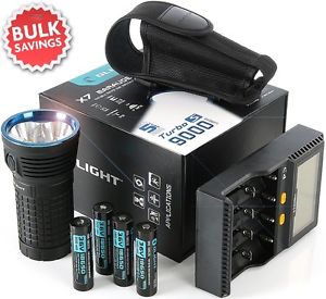 Olight X7 Marauder 9000 Lumen Flashlight w/ Four HDC 3500mAh Batteries & Charger