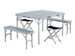 Easy Camp Picknick Set di Dijon - Tavolo - 2 Panchine e 2 Sgabello