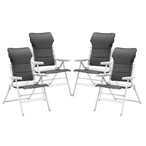 Camping Terrasse Jardin Chaise 4 Chaises de Camping anthracite Haute dos