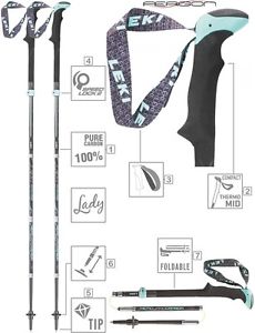 LEKI Trekkingstöcke Wanderstöcke Faltstöcke »Micro Vario Carbon Lady« NEU
