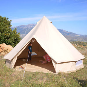 4.5 metre Ultimate Bell Tent with zippable heavy duty groundsheet.