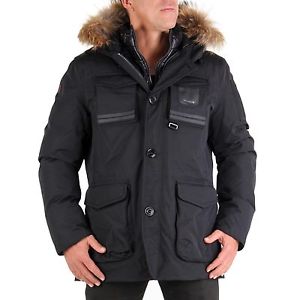 MUSEUM da uomo invernale Piumino Cappotto Eskimo Black MU19331 Taglia 2XL