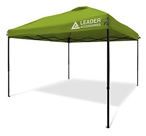 Leader Accessories 10x10 Straight Wall Instant Canopy Green including Wheeled