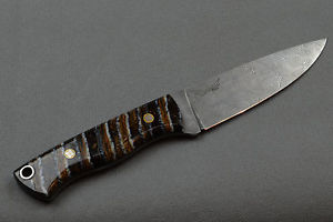 Custom knife Damaststeel, Messer Rostfreier Damaststahl, Mammut Backenzahn