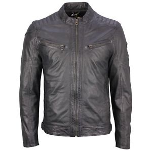 Gipsy Giacca In Pelle Uomo Motociclista antracite Finley SF LACHIV