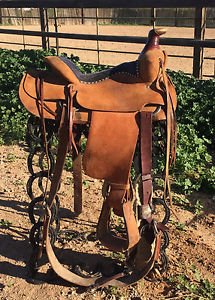 15" Custom shop made HAL PEARCE Rope/Ranch saddle in great used shape