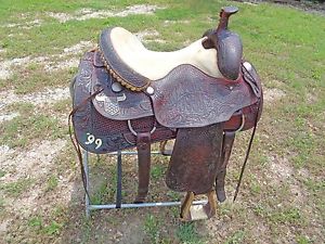 15.5 Jim Taylor Award Saddle TRC Team Roping Reining FQHB Heeler Champion Texas