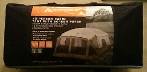 12 Person Tent Ozark Trail 14'x12' Green Family Camping Cabin Tent Screen Porch