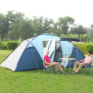 Outdoor Travel Tent 4-Person Two Large Bedroom 3Season for Family Camping