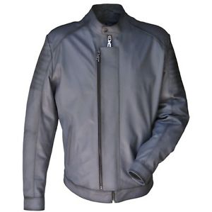 Giacca di pelle - ARRABBIATO In Uomo Vera Nappa Agnello grigio blu