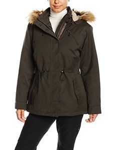 301510225 Damartsport-Giacca impermeabile da donna, colore: kaki, taglia: L (tag