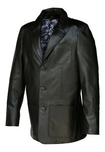 Giacca di pelle - DR3AMGURLS Uomo Vera Pelle giacca Pelle di nappa agnello nero