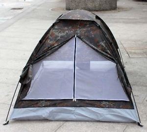 Portable Camping Hiking Tent for 2 Person Single Layer Outdoor Tents Camouflage