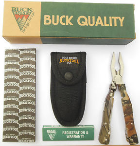 Bucktool model 360 Camo - Retired tool -Nylon Sheath- New in Box - Free Shipping