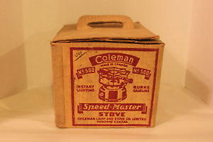 COLEMAN CANADA MODEL 500 SEAFOAM SPEEDMASTER STOVE WITH BOX FEBRUARY 1947