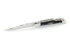 Claude Dozorme Laguiole 12 cm guillochiert Büffelhorn mit Korkenzieher