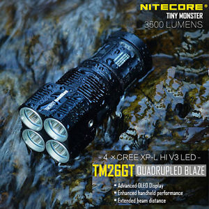 NITECORE TM26GT QUADRAY 4xCREE XP-L HI V3 3500LM LED Flashlight 704m