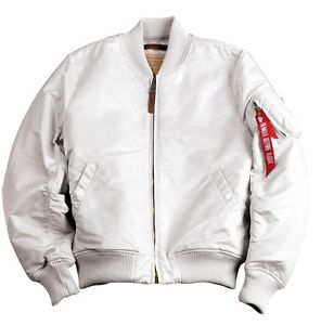 ALPHA INDUSTRIES MA-1 VF 59 Bianco GIACCA DA AVIATORE BOMBER nuovo conf. orig.