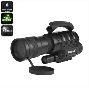 Night Vision Monocular - 7x Zoom, 1000m Detection Range, Weatherproof, Built-in