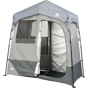 Tent Canopy Solar Heated Shower Awning 2-Room Changing Outdoor Shelter Camping