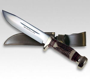 Linder Big Oeste, 1.4034 inoxidable, Mango de asta de ciervo, Plata nueva 21cm