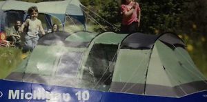 Gelert Michigan 10, 10 Man Tent, Outdoor Ten Person Foldable Tent In Bag