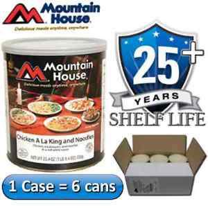 6 #10 Cans Case - Mountain House Chicken a la King & Noodles - Freeze Dried Food