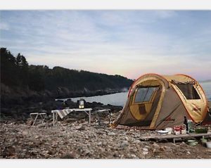 5-6 Persons Khaki Camping Hiking Tent POP UP Outdoor Waterproof *