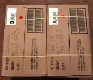 24 Meals 2 CASES Military Spec MRE's meal ready to eat CASE A & CASE B 2018 Insp