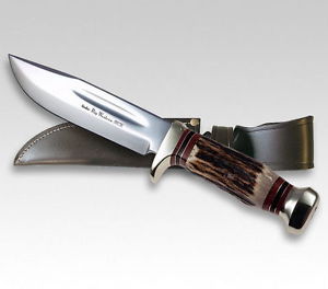 Linder Grand Western, 1.4034 inoxydable, Poignée de corne cerf, Maillechort 16cm