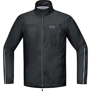 Black (TG. XXL) GORE RUNNING WEAR, Giacca Corsa Uomo, Impermeabile e leggera, GO
