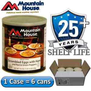 6 #10 Cans Case - Mountain House Scrambled Eggs & Ham - Freeze Dried Food