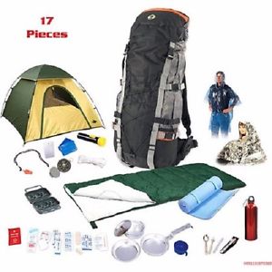 Stansport Internal Frame Backpack Camping Hunting Bundle Sleep Bag Flash Light