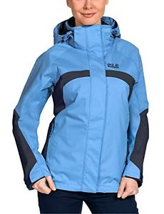Blu (Air Blue) (TG. Medium) Jack Wolfskin, Giacca impermeabile Donna Topaz II, B