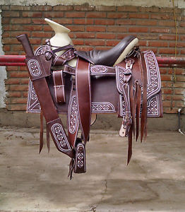15" Montura Charra Mexican Charro Saddle -C03
