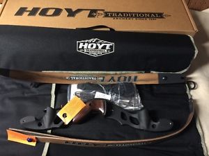 Hoyt Satori Recurve Bow 17" Black Riser RH With 40# Medium Wood Limbs AMO 60"