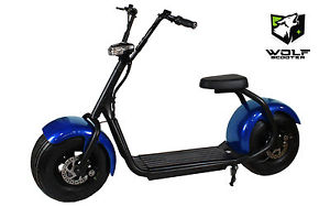 Wolf Electric Scooter 1000 watt 15aH Moped - Blue