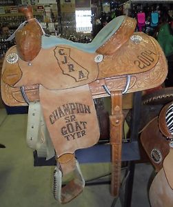 14" USED DOUBLE J ROPING WESTERN SADDLE 2 930