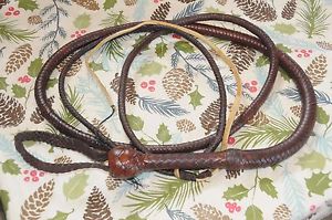 Vintage Used 9 ft David Morgan Kangaroo Bullwhip Indiana Jones With Signed Book